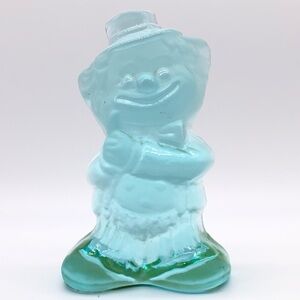 Vintage Viking Glass CM Blue Green Aqua Glass Clown Figurine Paperweight 6"